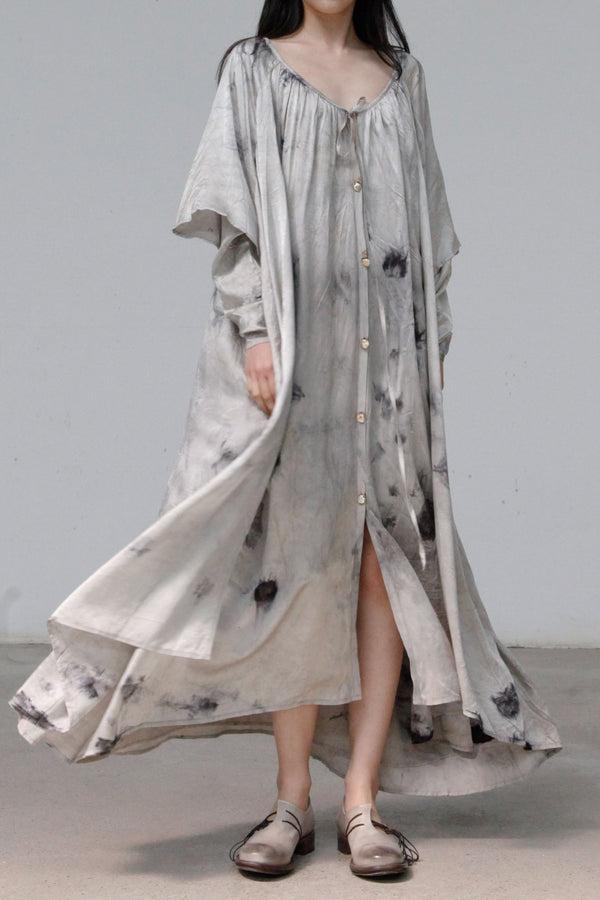 MUTEDANCE grey silk maxi dress MD22SS40